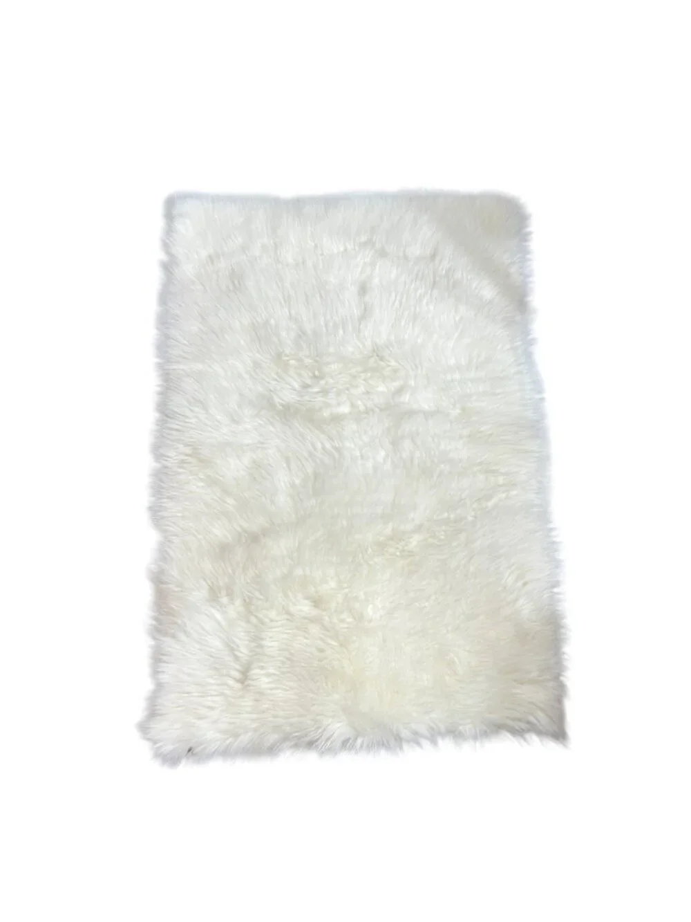 White Faux Fur Accent Rug 24.5